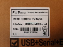 Принтер этикеток POScenter PC-80USE (прямая термопечать; 203dpi; 2&quot;-3&quot;; 150мм/сек; 4MB/8MB; USB, Ethernet, RS232) отделитель, черный, p/n 126577