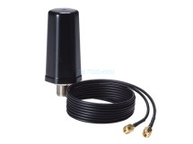 MAT-WDB-DA-RM-2-0203-1m MIMO 2x2, 2.4/5 GHz, dual-band desktop antenna, 2/3 dBi, RP-SMA-type (male), 1m cable