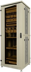 Шкаф напольный МТК 19&quot;, 42U, 2054x600x800 мм, разборный, дверь со стеклом, черный