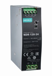 NDR-120-24 MOXA 120W Din-Rail 24 VDC Power Supply, 90-264VAC/127-370VDC, 5A