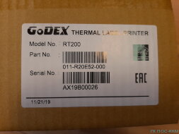 GODEX RT200, термотрансферный принтер, 2.24&quot;, USB+RS232+Ethernet