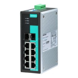 EDS-G308-2SFP-T Gigabit Ethernet switch with 6 ports and 2 slot combo ports, -40 to 75°C