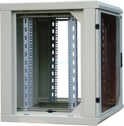 Шкаф настенный 15U 771х600х660 мм, двухсекционный со съемными боковыми стенками, серый