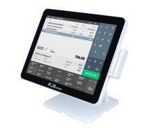 Сенсорный моноблок POSCenter Atlas (15&quot;, PCAP, J4125, RAM 4Gb, SSD M2 128Gb, 8U-2C-L-H-V, MSR) БЕЛЫЙ, S-90 стенд с возможностью установки второго монитора, Windows