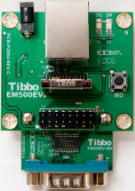 TIBBO EM500-EV-RS, Модуль конвертера RS232-TCP/IP на плате (с блоком питания 12В, 0.5А)