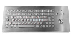 TG-PC-F2(DESK) Металлическая настольная антивандальная клавиатура c трекболом, USB, F1—F12, Alt, Win, Ctrl