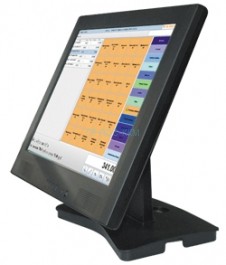 Сенсорный монитор SPARK-TM-2115.2U3 15&quot; (1024x768), рез.панель RS232+USB, пласт.корпус без каемки, цвет черный, VFD дисплей RS232, картридер 3 дорожки USB, подставка S-03