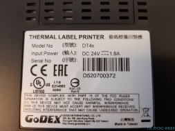 GODEX DT4x, термопринтер этикеток, 203 dpi, 4&quot; 7 ips, USB+RS232+Ethernet, p/n 011-DT4252-00A