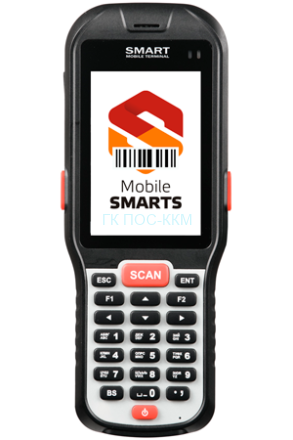 Мобильный терминал АТОЛ SMART.DROID (Android 4.4, 1D Laser, 3.5”, 1Гбх4Гб, Wi-Fi b/g/n, Bluetooth, БП) + MS-1C-WIFI-DRIVER-PRO