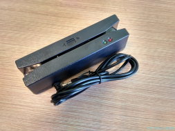 Ридер магнитных карт RU250, USB HID (KB) (1+2 дорожки), черный