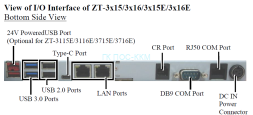 Сенсорный терминал Posiflex ZT-3115 черный (15&quot; P-CAP, Intel Celeron J6412, SSD 128GB M2, 8GB DDR4), без MSR, без ОС.