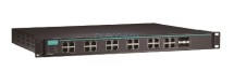IKS-G6824A-4GTXSFP-HV-HV-T Layer 3 Full Gigabit managed Ethernet switch with 20 10/100/1000BaseT(X) ports, and 4 10/100/1000BaseT(X) or 100