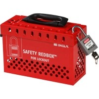 Бокс групповой Safety Redbox, сталь, количество отверстий для замков – 12, 155х236х91 мм, цвет – красный, 1 шт/упак