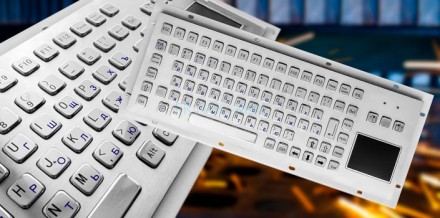 TG-PC-F2(T) Металлическая антивандальная встраиваемая клавиатура с тачпадом, USB, F1—F12, Alt, Win, Ctrl