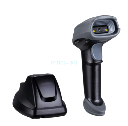 Сканер штрих-кода (ручной, 2D имидж, серый) MINDEO CS2290s 2D HD BT, зарядно-коммуникационная база, USB