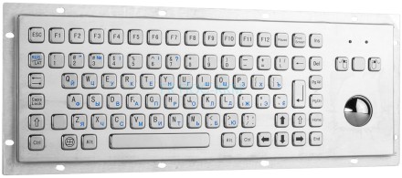 TG-PC-F2 Металлическая антивандальная встраиваемая клавиатура с трекболом, USB, F1—F12, Alt, Win, Ctrl