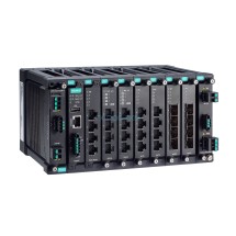 MDS-G4028-L3-T Layer 3 full Gigabit modular managed Ethernet switch with 4 fixed Gigabit ports, 6 slots for optional 4-port GE/FE modules, 2 slots for